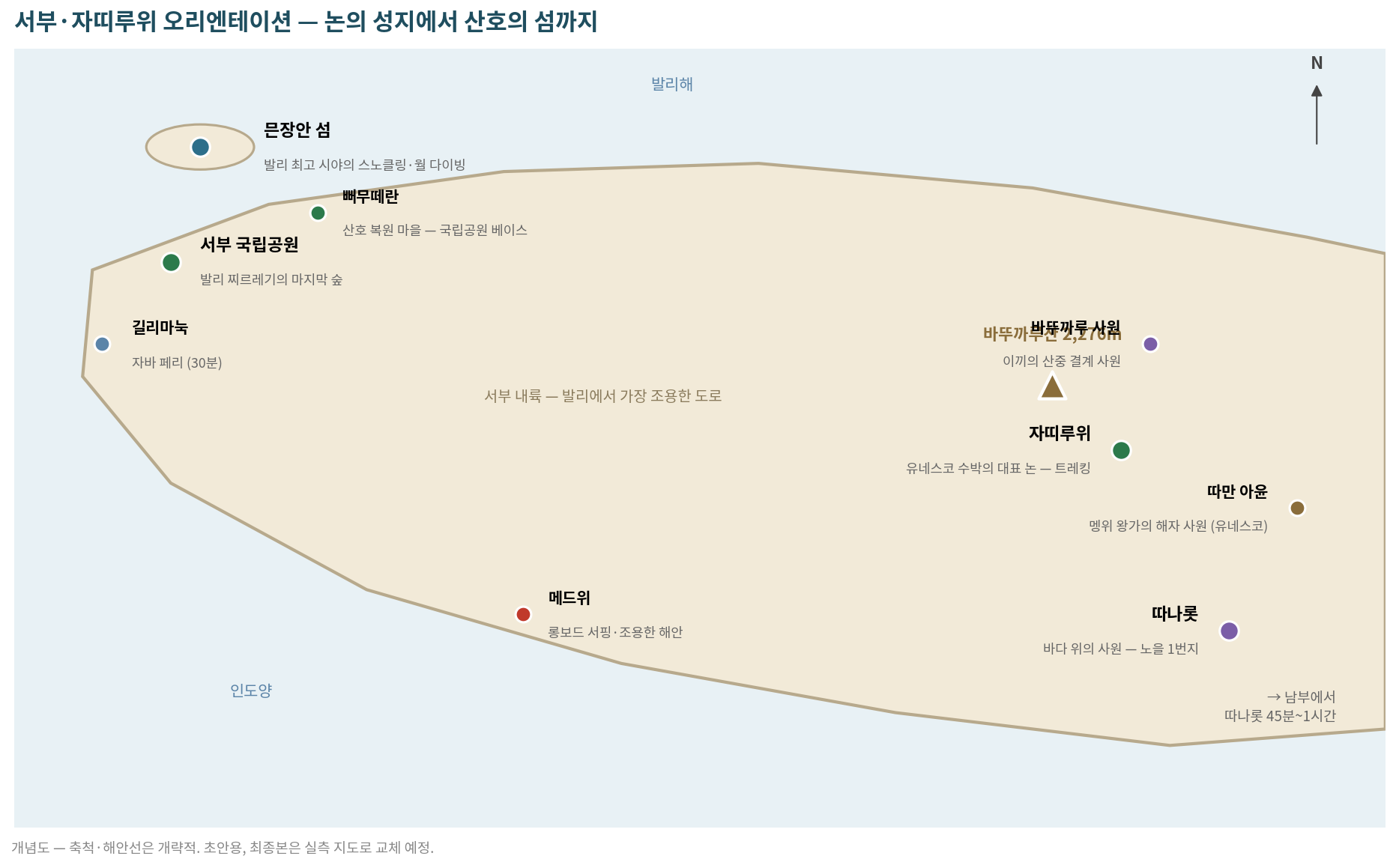 서부·자띠루위 개념도 (초안용 — 최종본은 실측 지도로 교체)