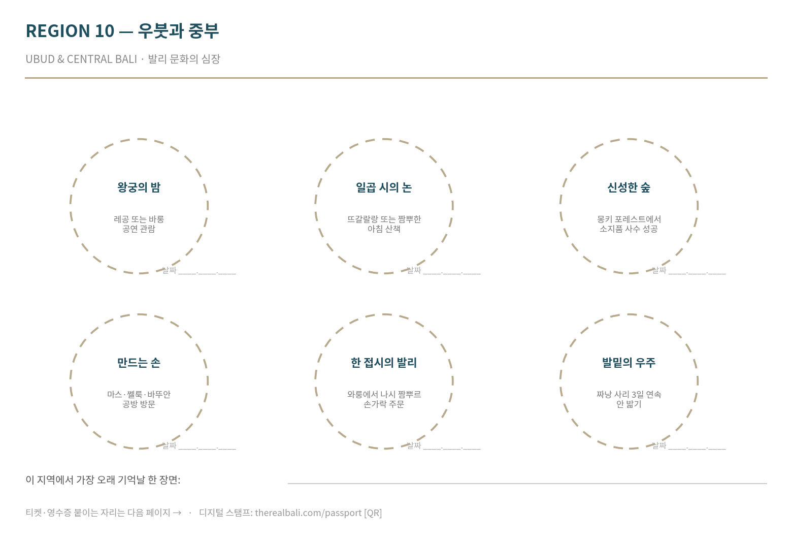 지역 페이지 디자인 샘플 (REGION 10 — 우붓과 중부)